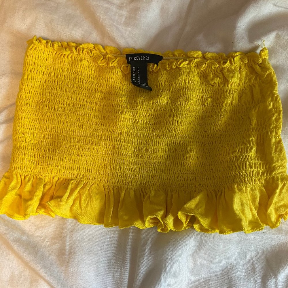 Yellow Sleeveless Crop Top